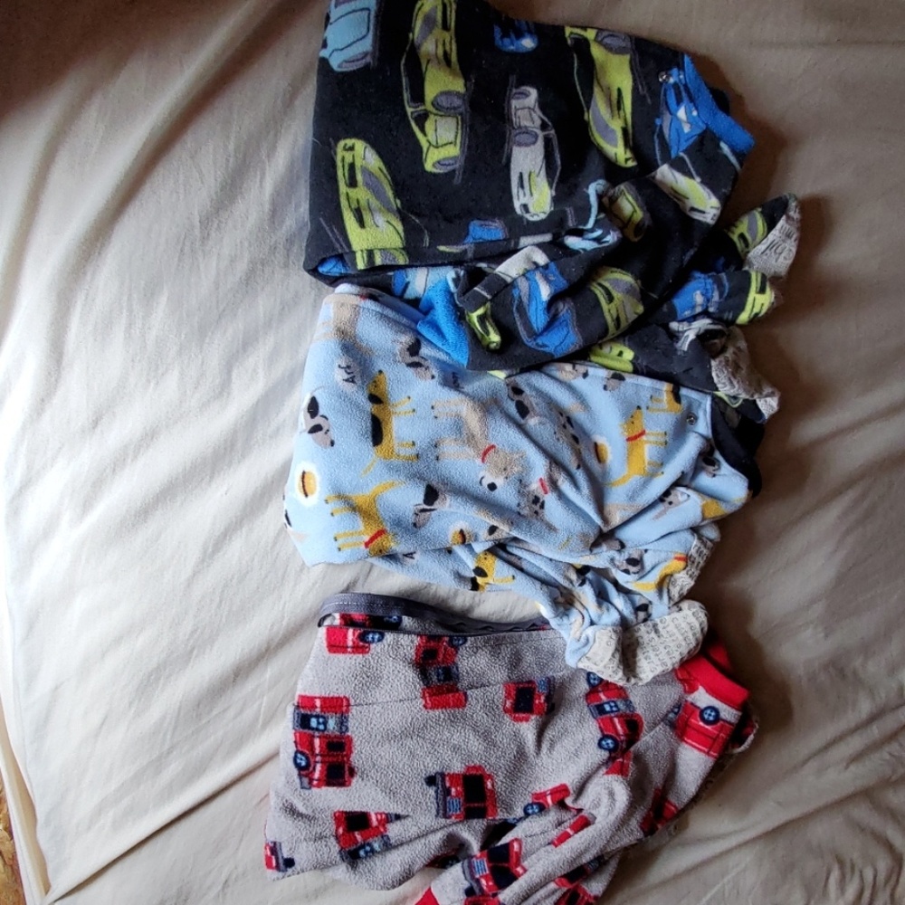 Lot of 3 footie pajamas